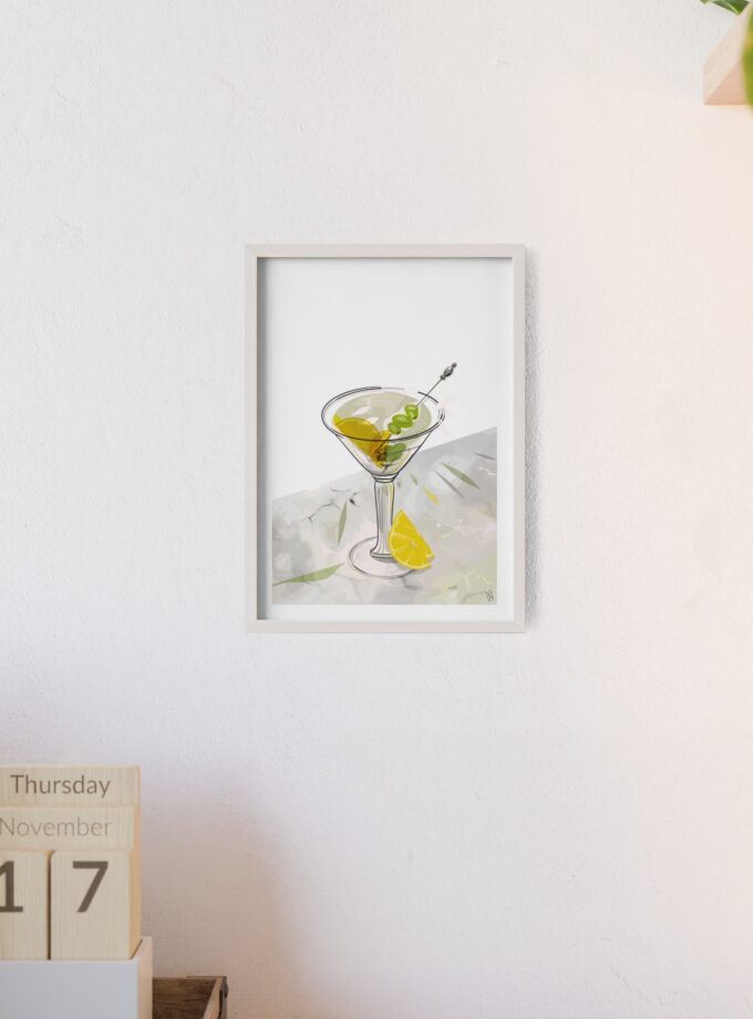 Dirty Martini Poster, Framed