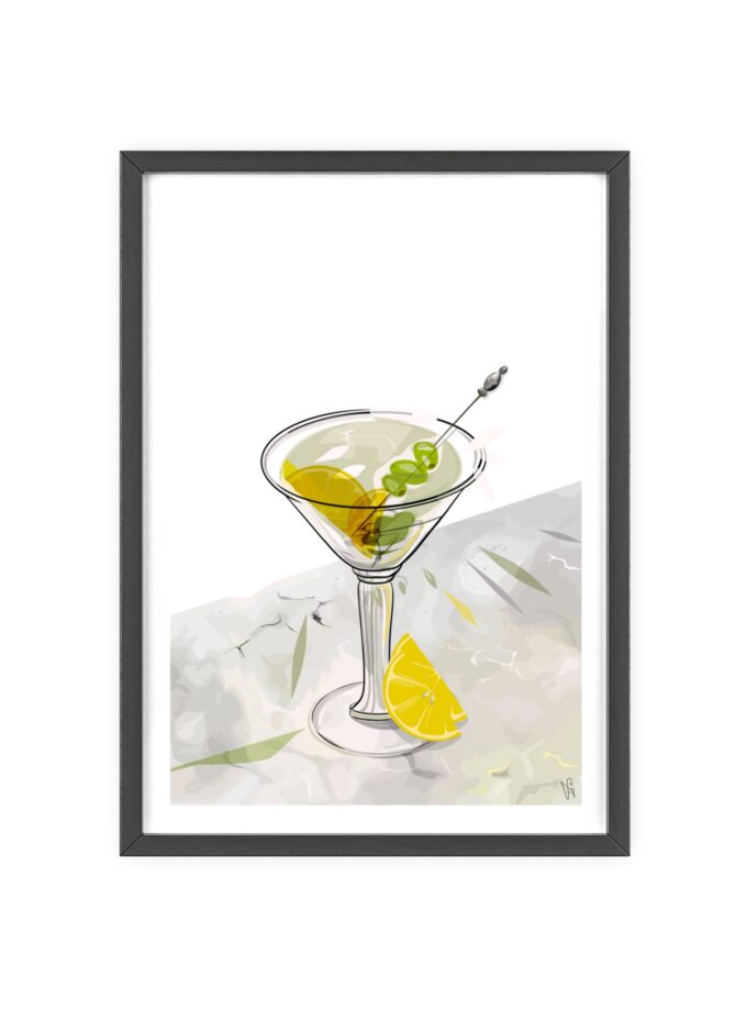Dirty Martini Poster, Framed