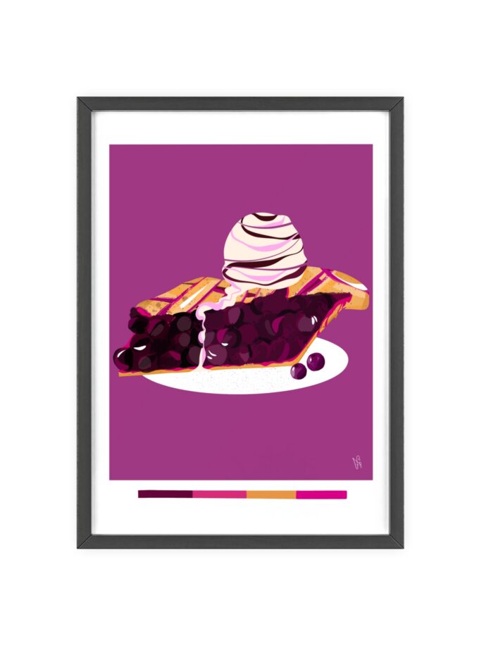 Blueberry Pie Poster, Framed
