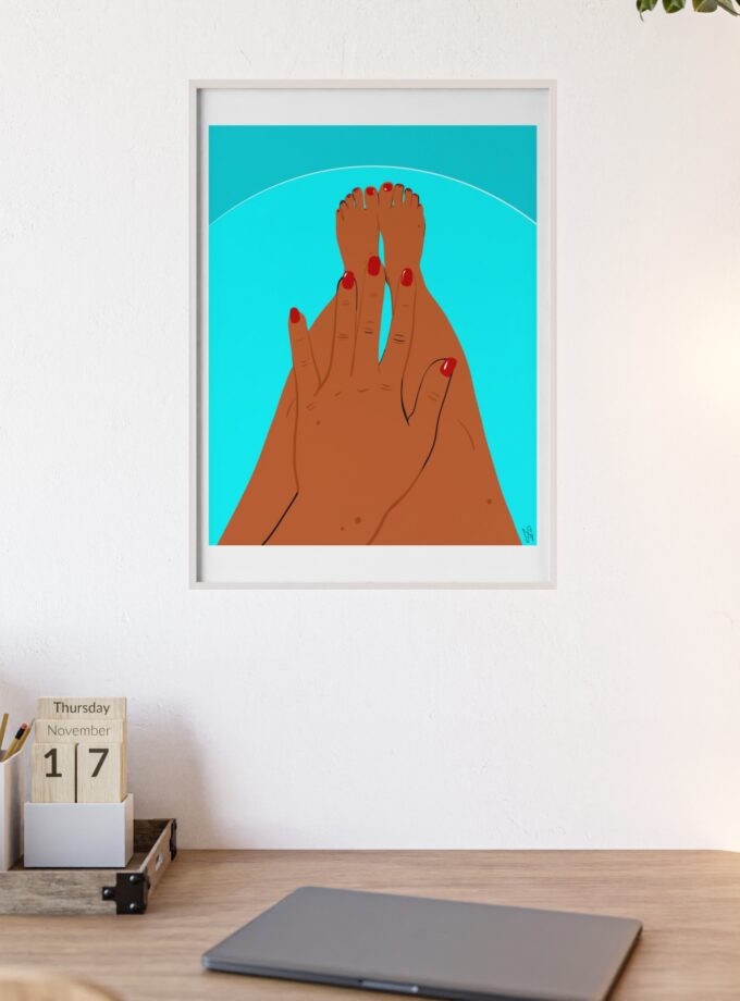 By The Pool Poster, Framed