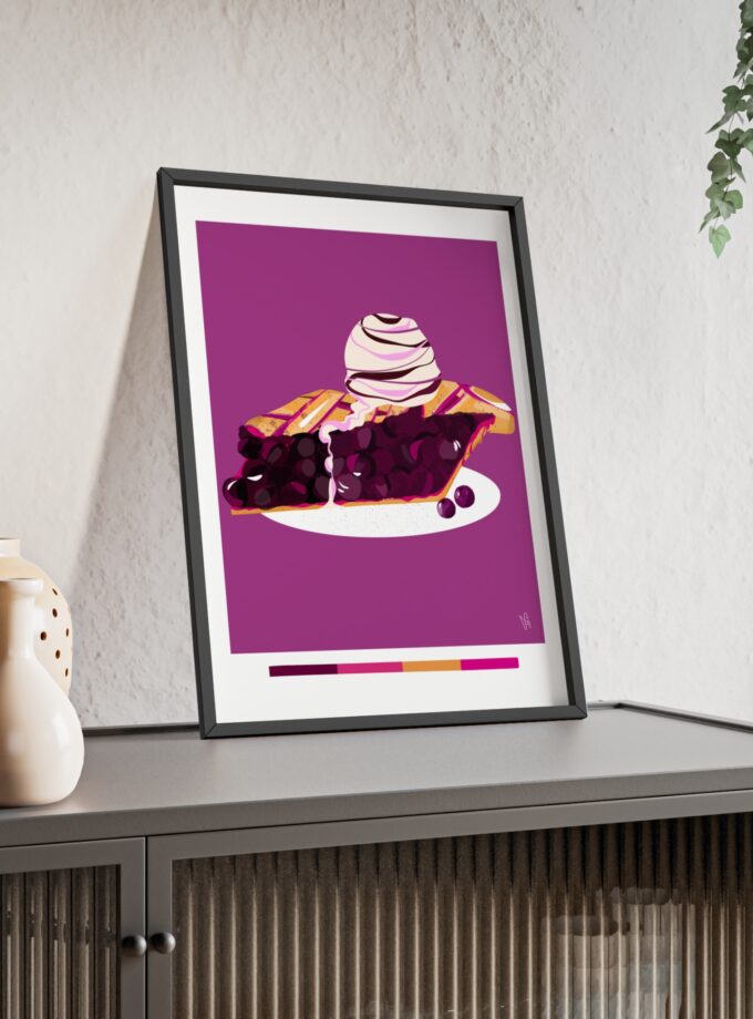 Blueberry Pie Poster, Framed