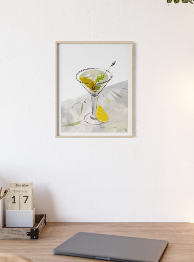 Dirty Martini Poster, Framed