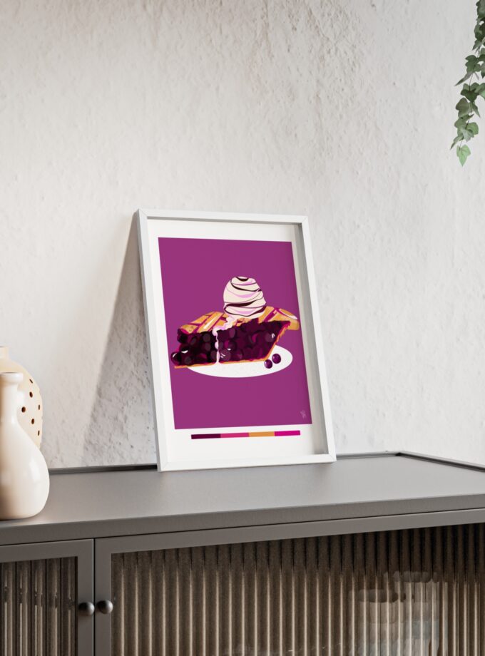 Blueberry Pie Poster, Framed