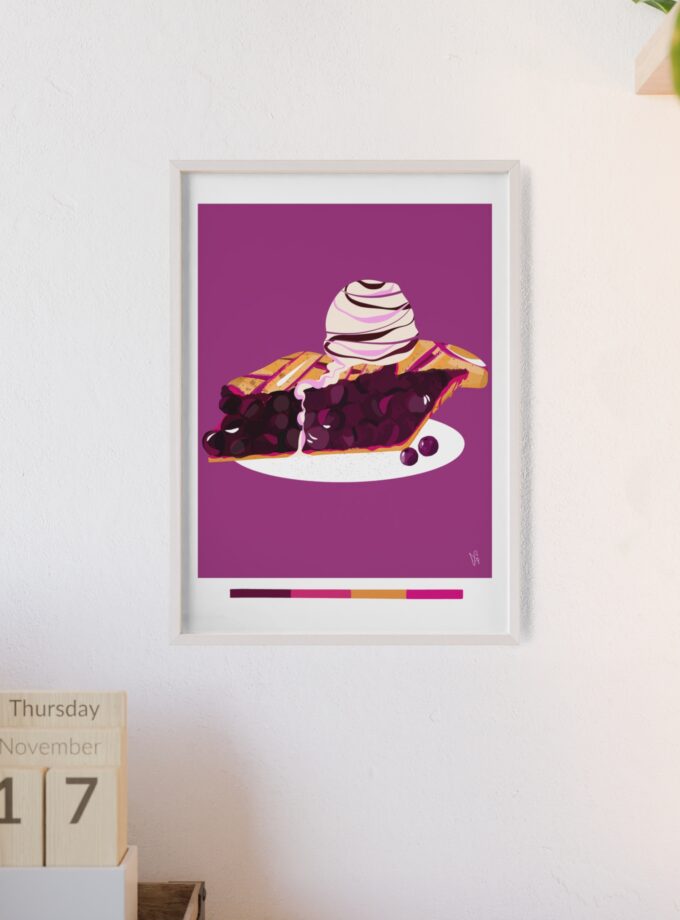 Blueberry Pie Poster, Framed