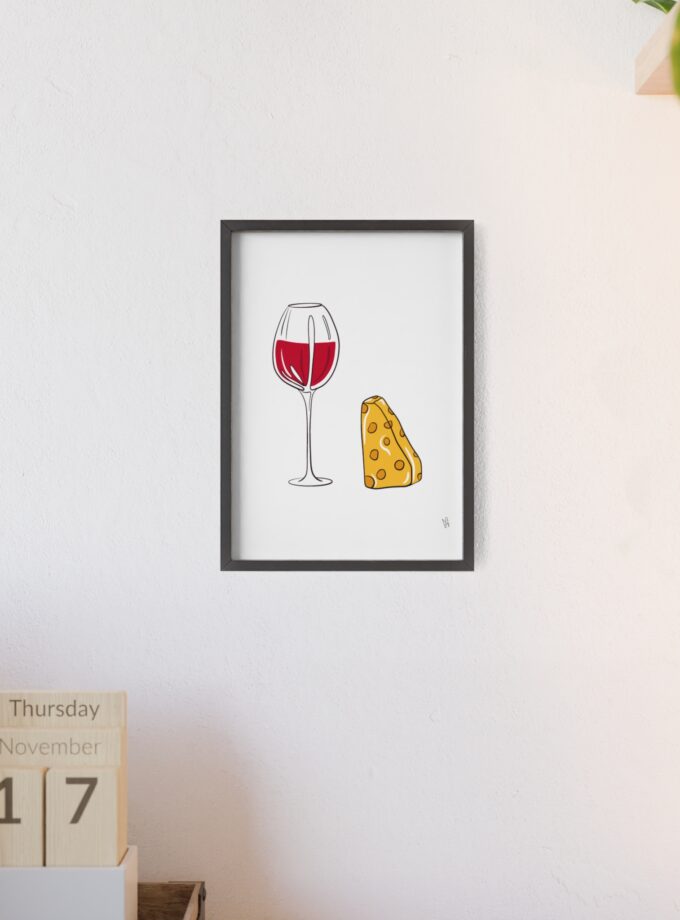 Girl Dinner Poster, Framed