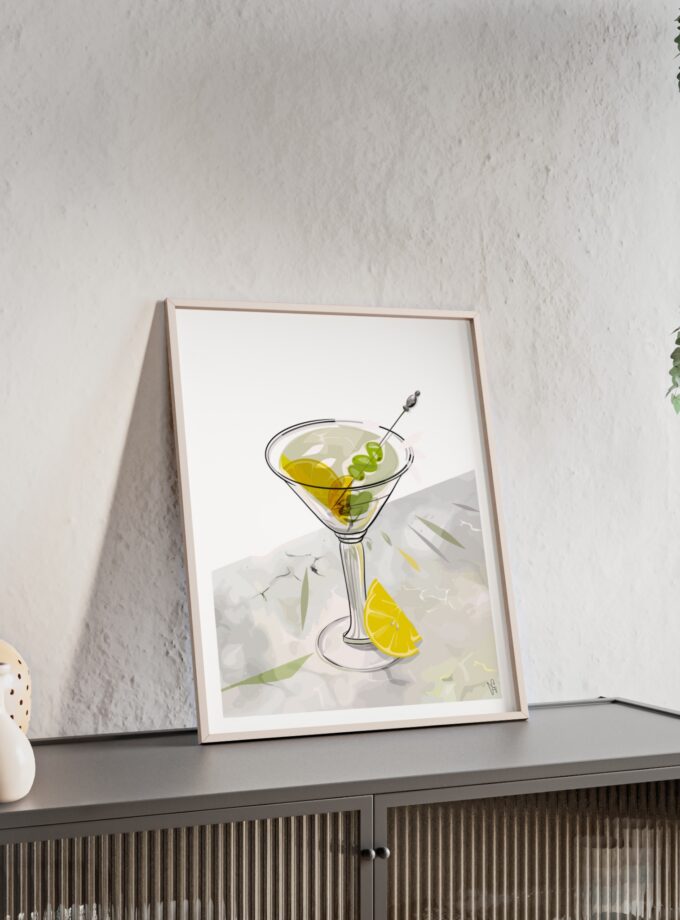 Dirty Martini Poster, Framed