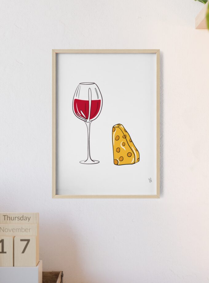 Girl Dinner Poster, Framed