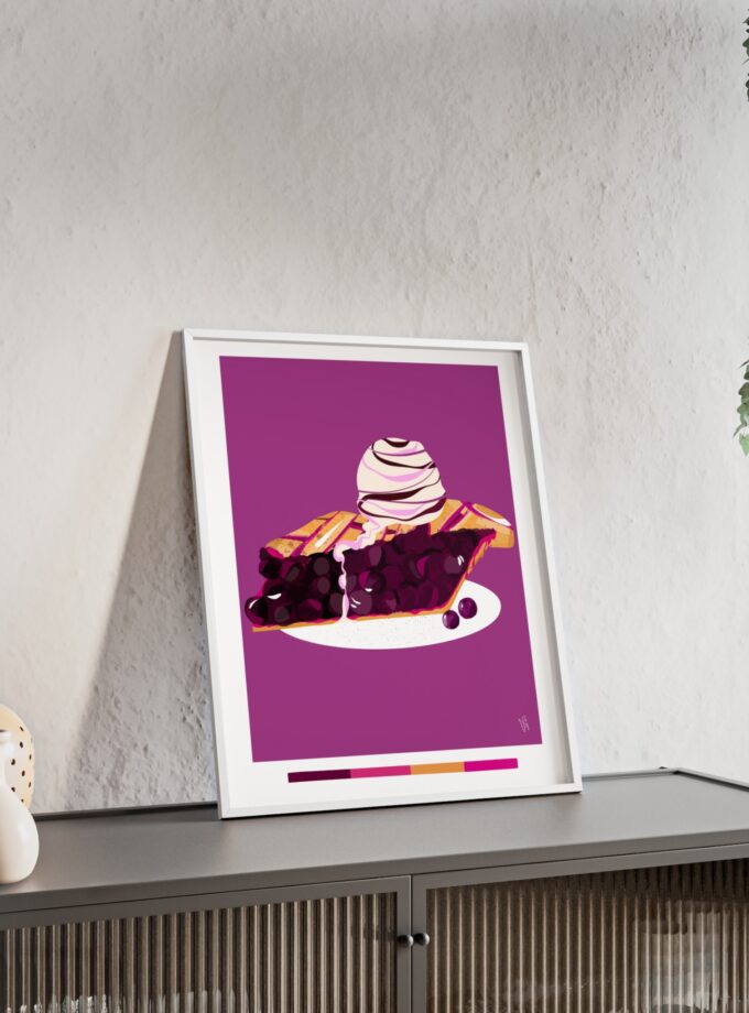 Blueberry Pie Poster, Framed