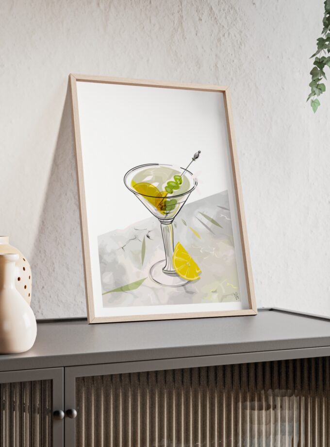 Dirty Martini Poster, Framed