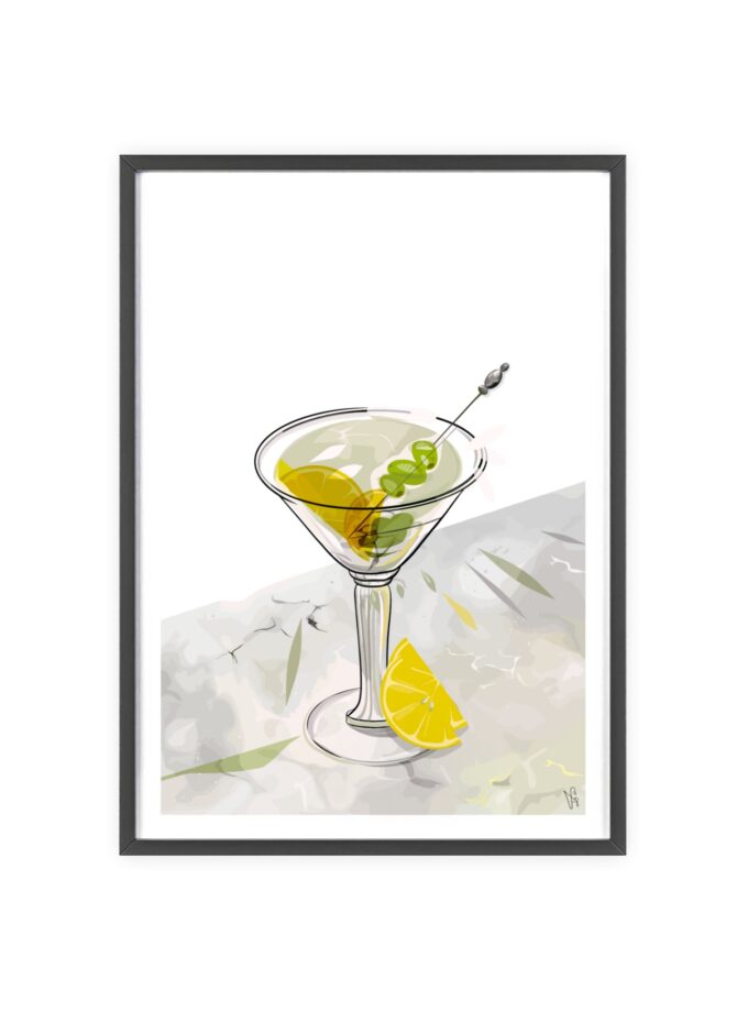 Dirty Martini Poster, Framed