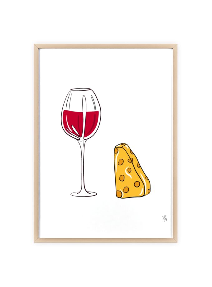 Girl Dinner Poster, Framed