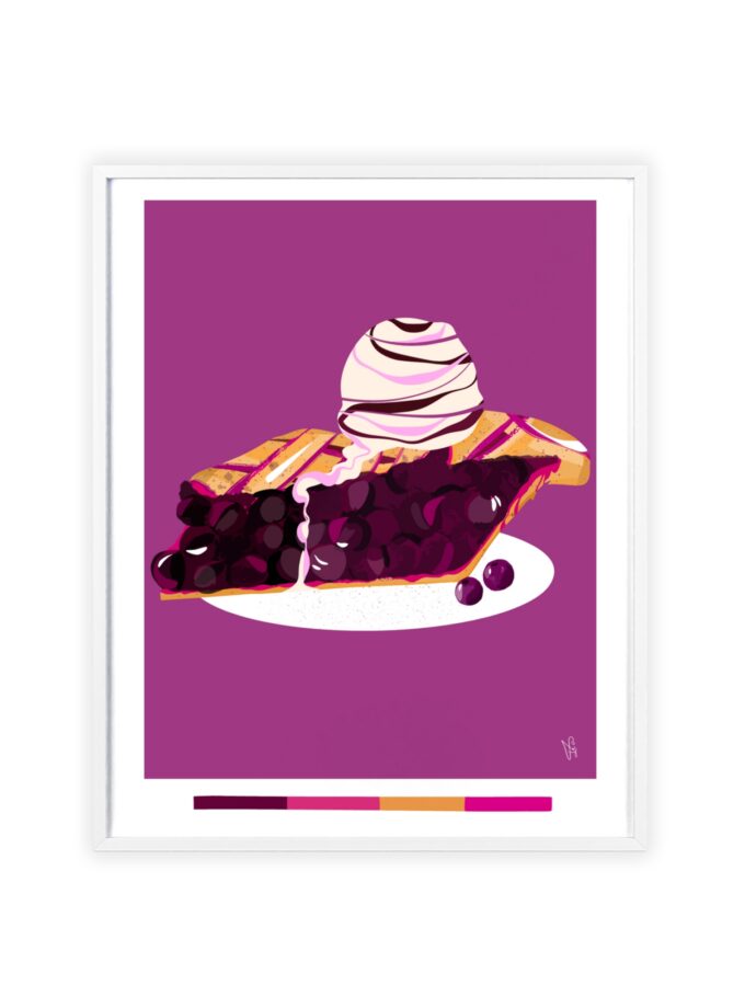 Blueberry Pie Poster, Framed