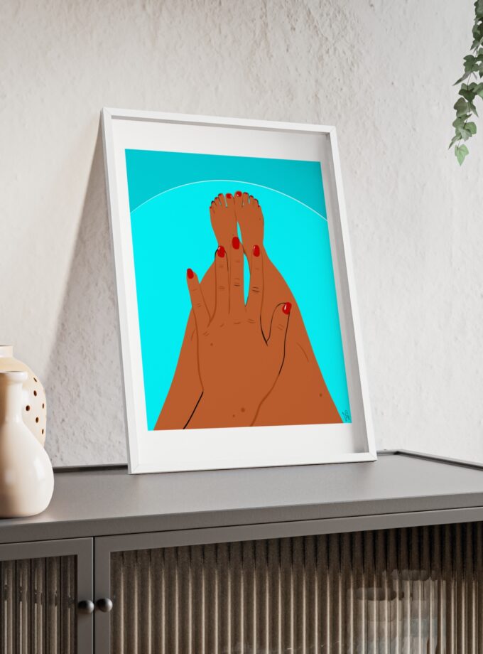 By The Pool Poster, Framed