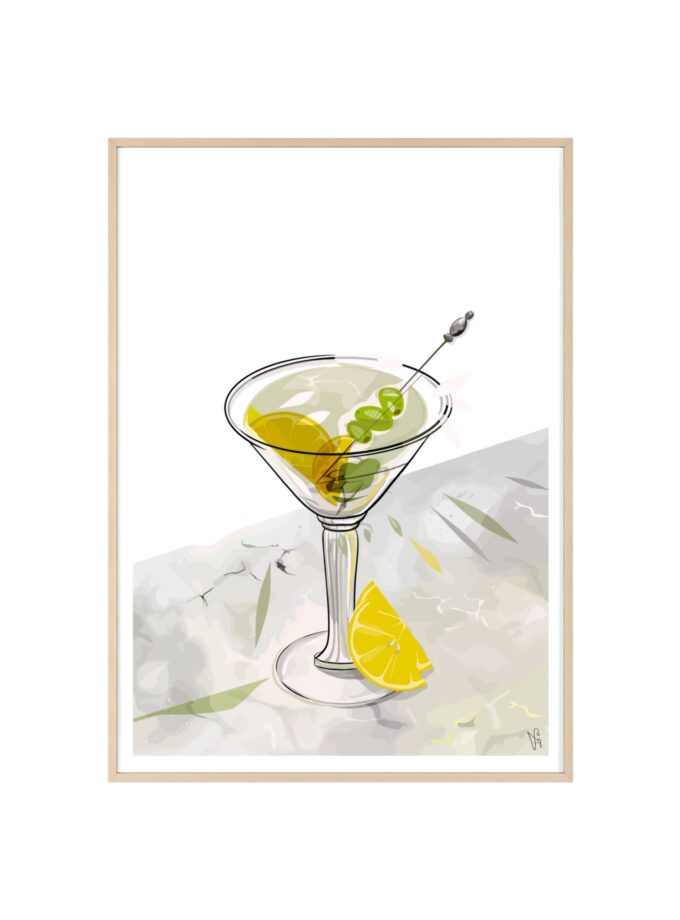 Dirty Martini Poster, Framed