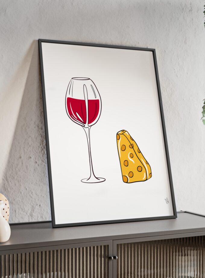 Girl Dinner Poster, Framed