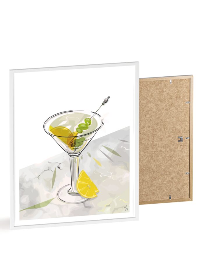 Dirty Martini Poster, Framed