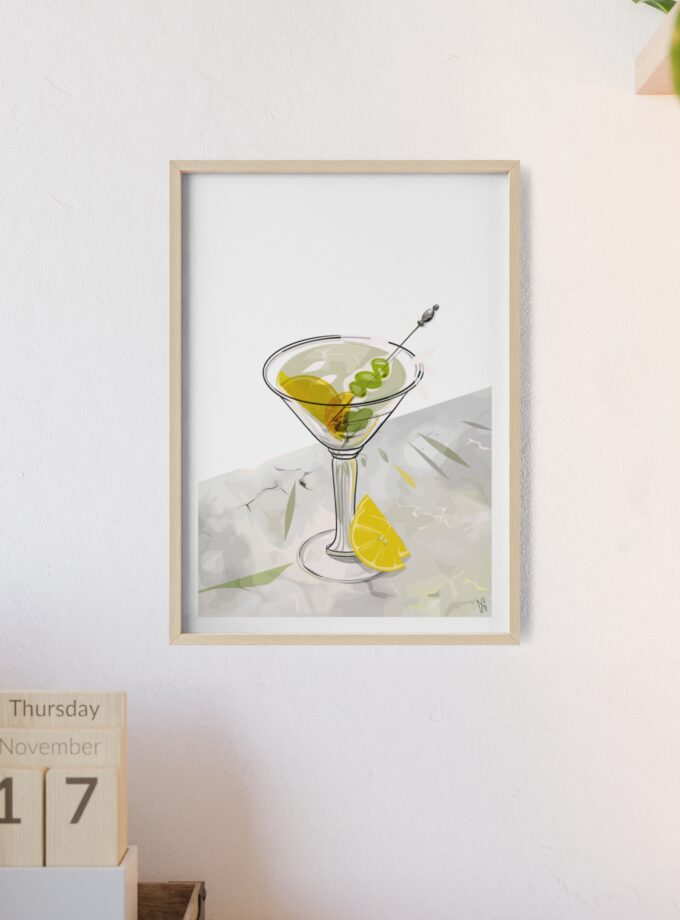 Dirty Martini Poster, Framed