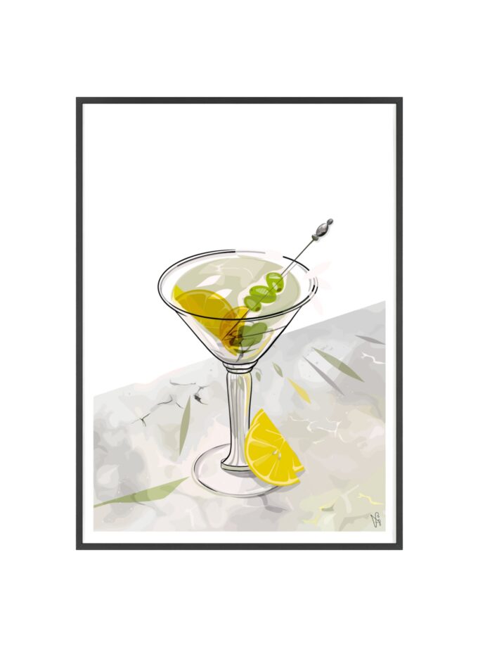Dirty Martini Poster, Framed