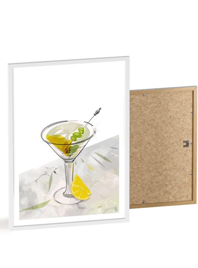 Dirty Martini Poster, Framed