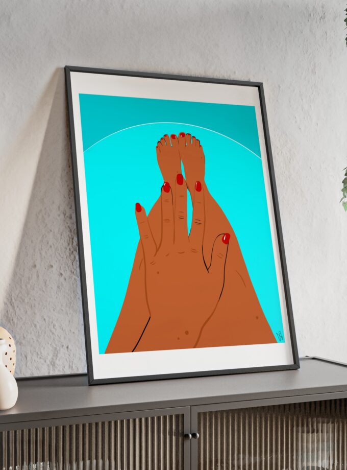 By The Pool Poster, Framed