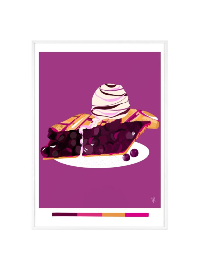 Blueberry Pie Poster, Framed