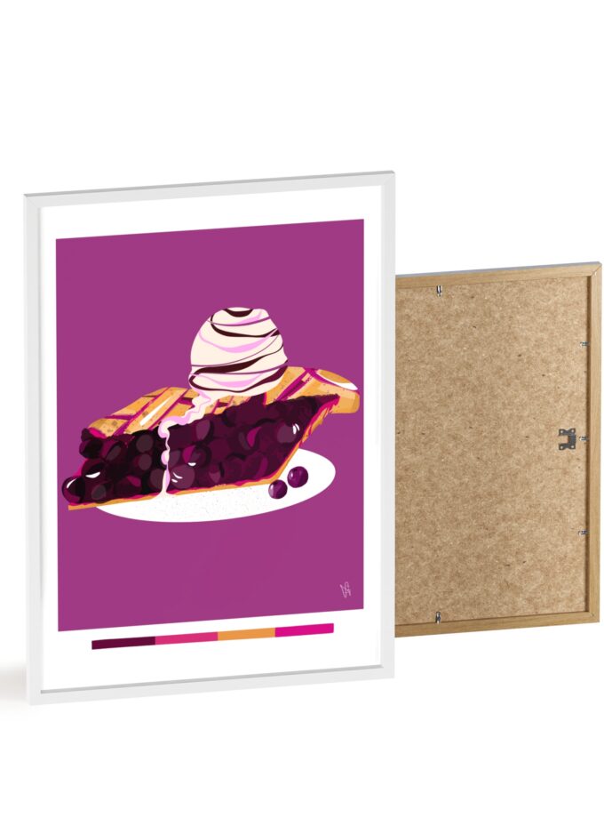 Blueberry Pie Poster, Framed