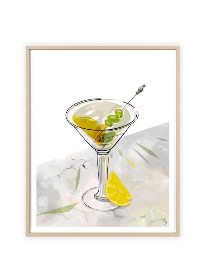 Dirty Martini Poster, Framed