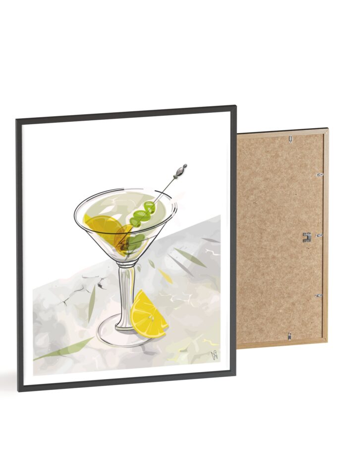 Dirty Martini Poster, Framed