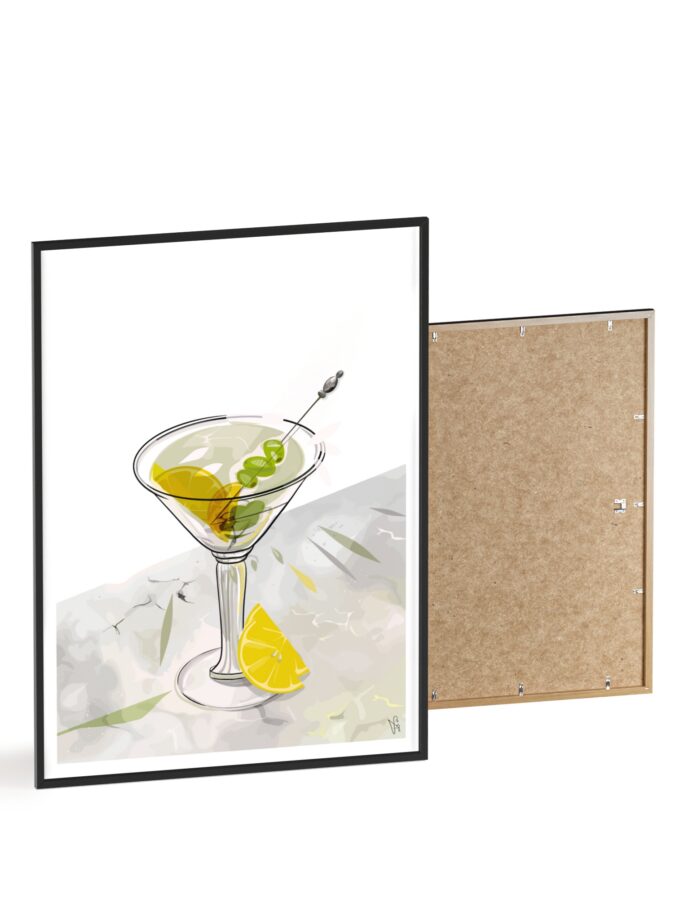 Dirty Martini Poster, Framed