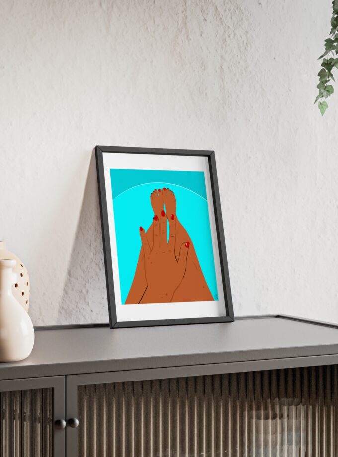 By The Pool Poster, Framed