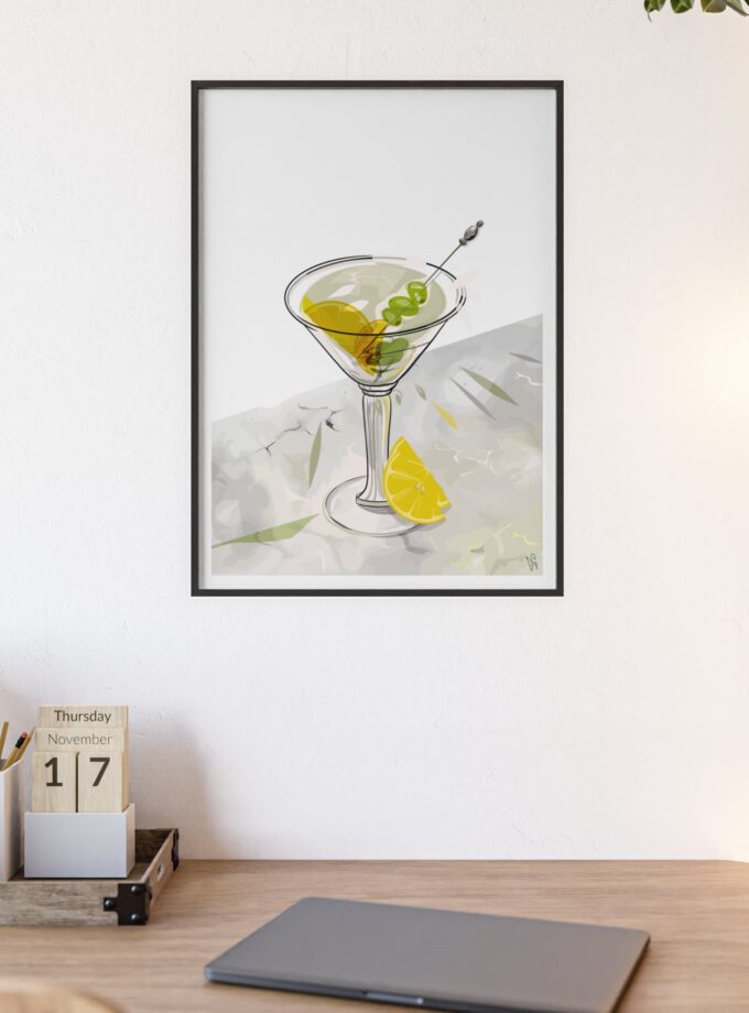 Dirty Martini Poster, Framed