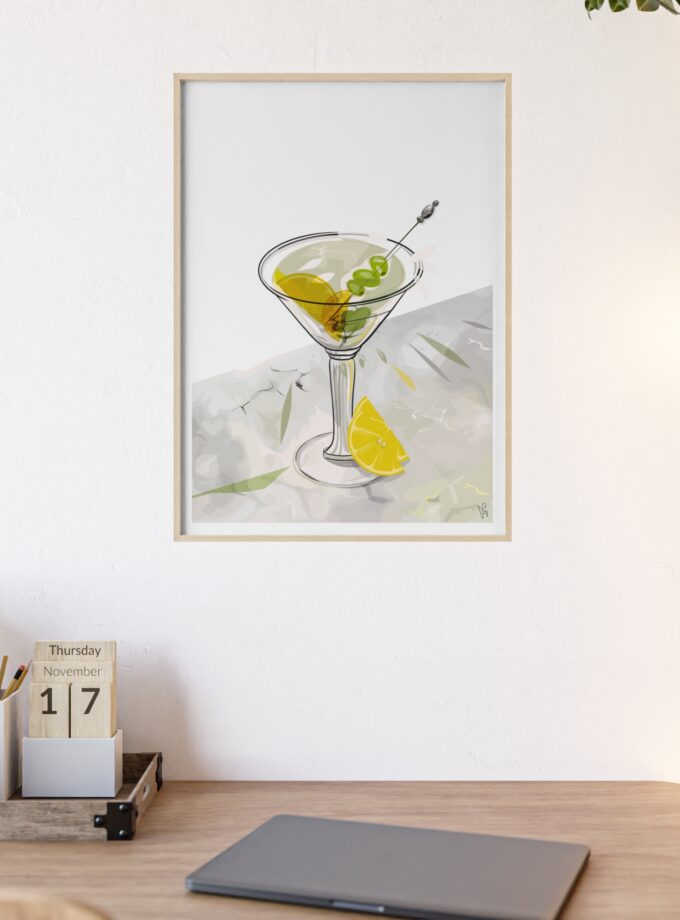 Dirty Martini Poster, Framed