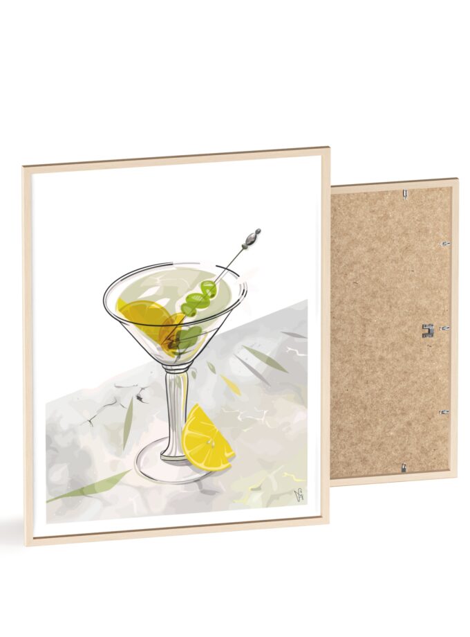 Dirty Martini Poster, Framed