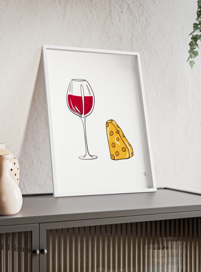 Girl Dinner Poster, Framed