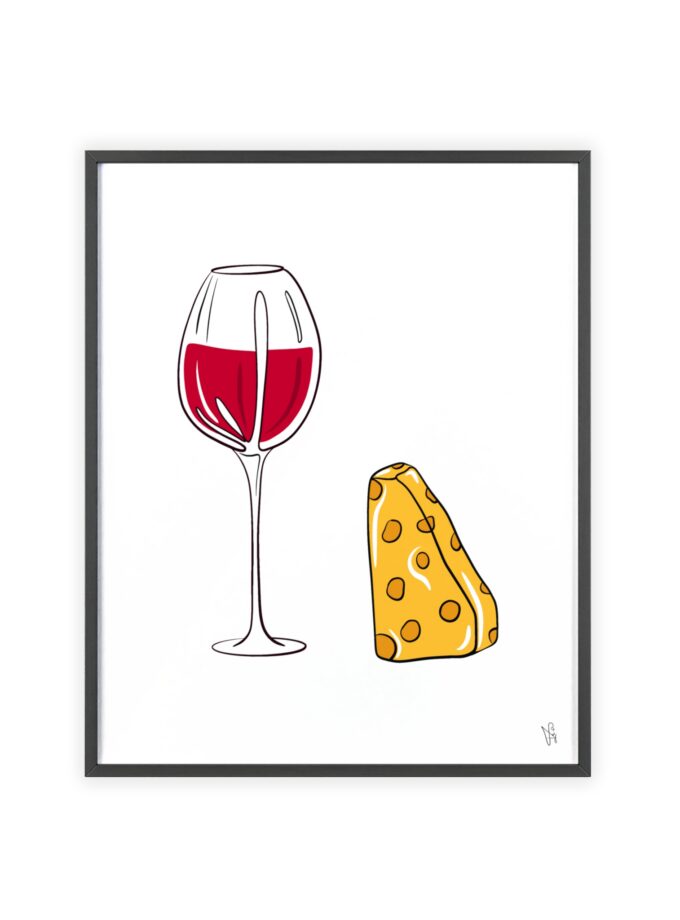 Girl Dinner Poster, Framed