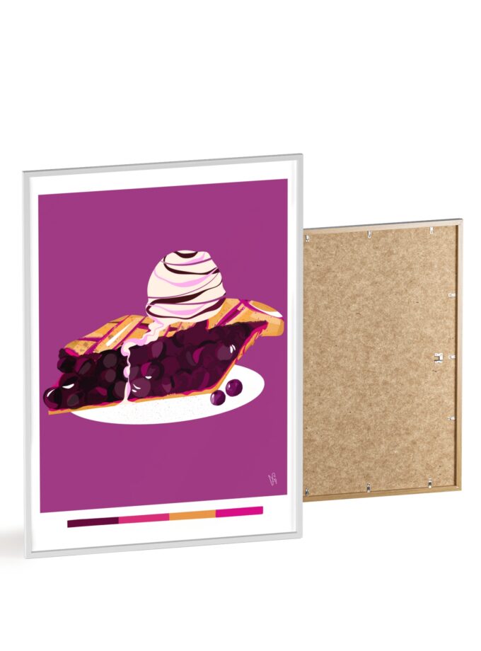 Blueberry Pie Poster, Framed