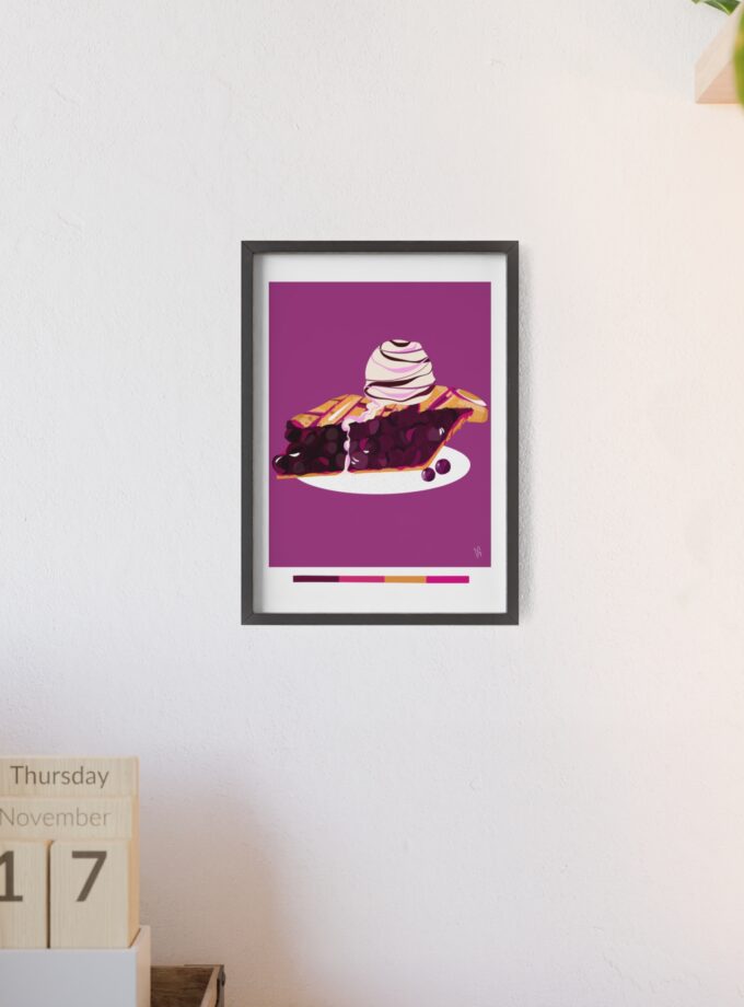 Blueberry Pie Poster, Framed