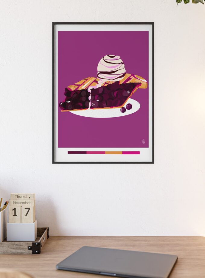 Blueberry Pie Poster, Framed