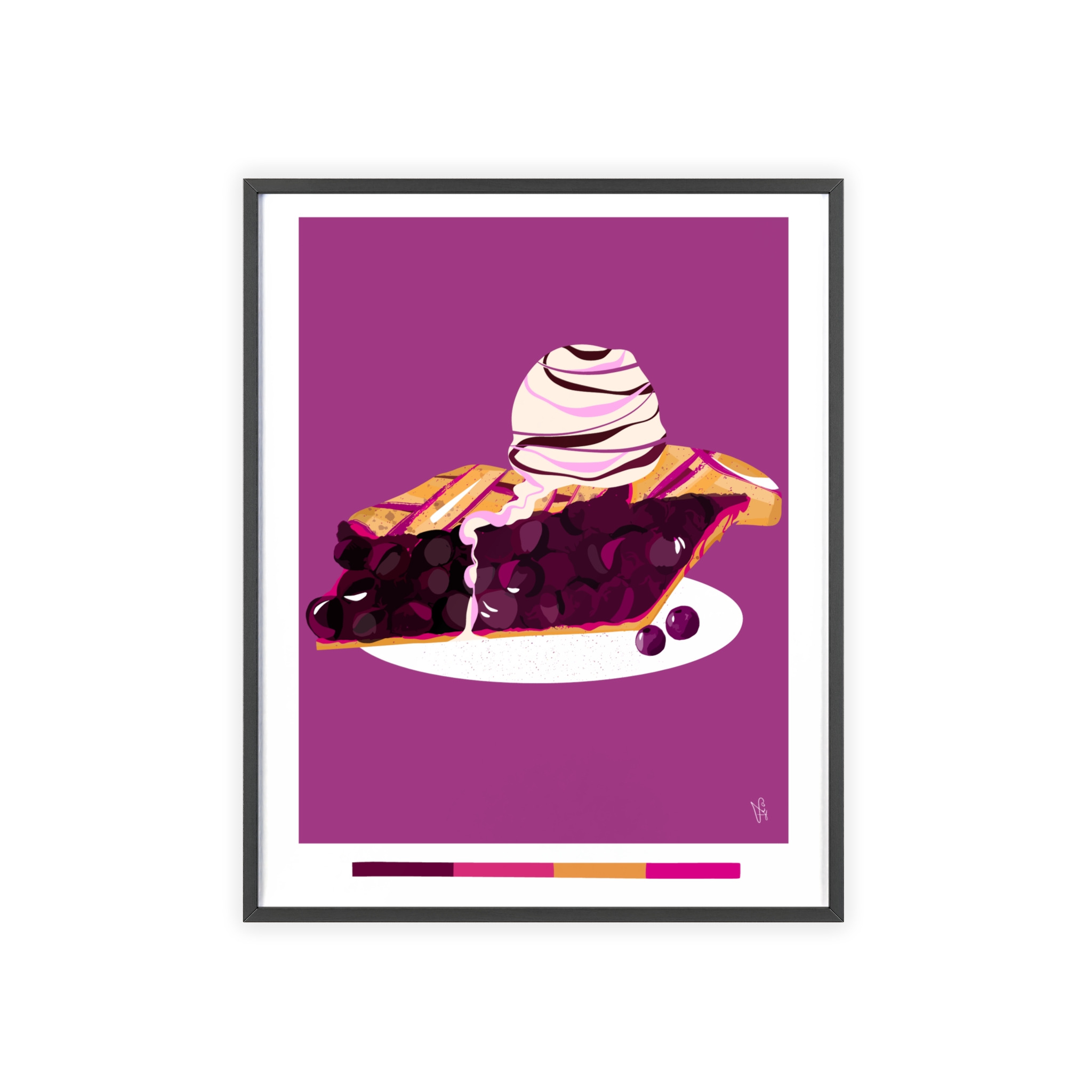 Blueberry Pie Poster, Framed - Image 5