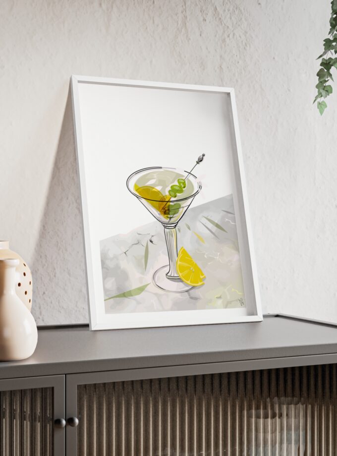 Dirty Martini Poster, Framed