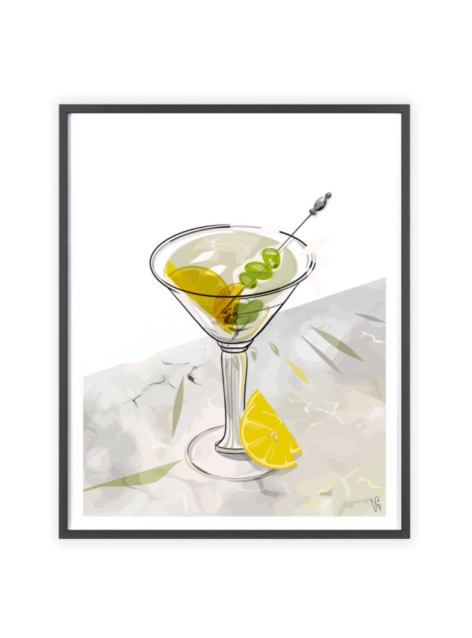 Dirty Martini Poster, Framed