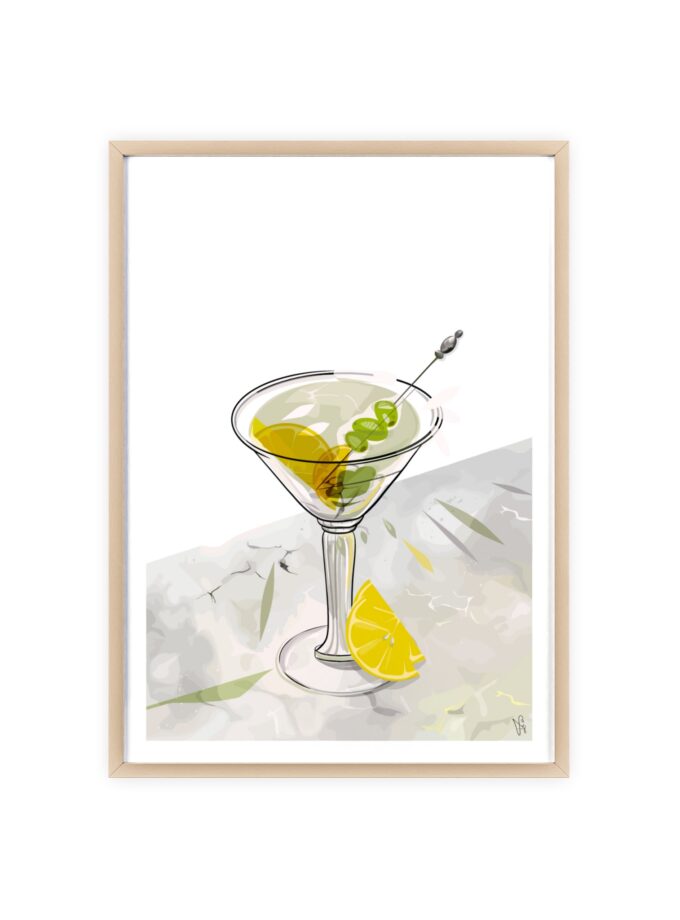 Dirty Martini Poster, Framed