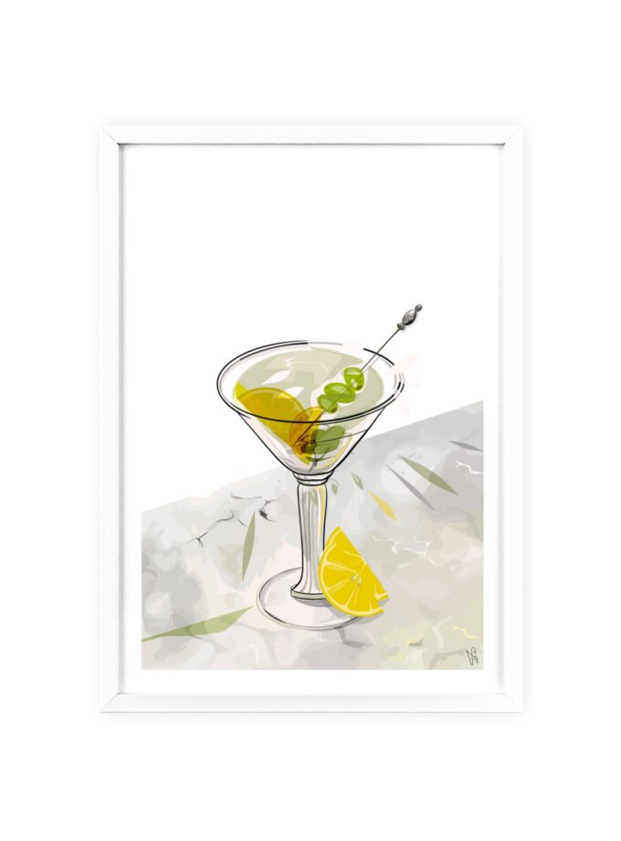 Dirty Martini Poster, Framed
