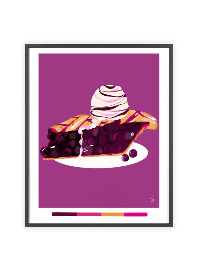 Blueberry Pie Poster, Framed