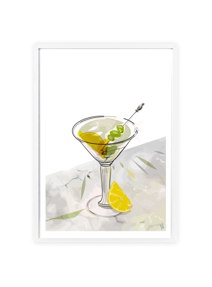 Dirty Martini Poster, Framed