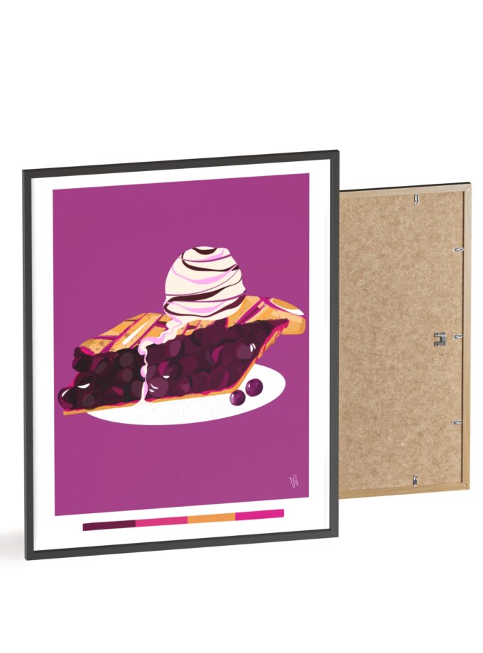 Blueberry Pie Poster, Framed