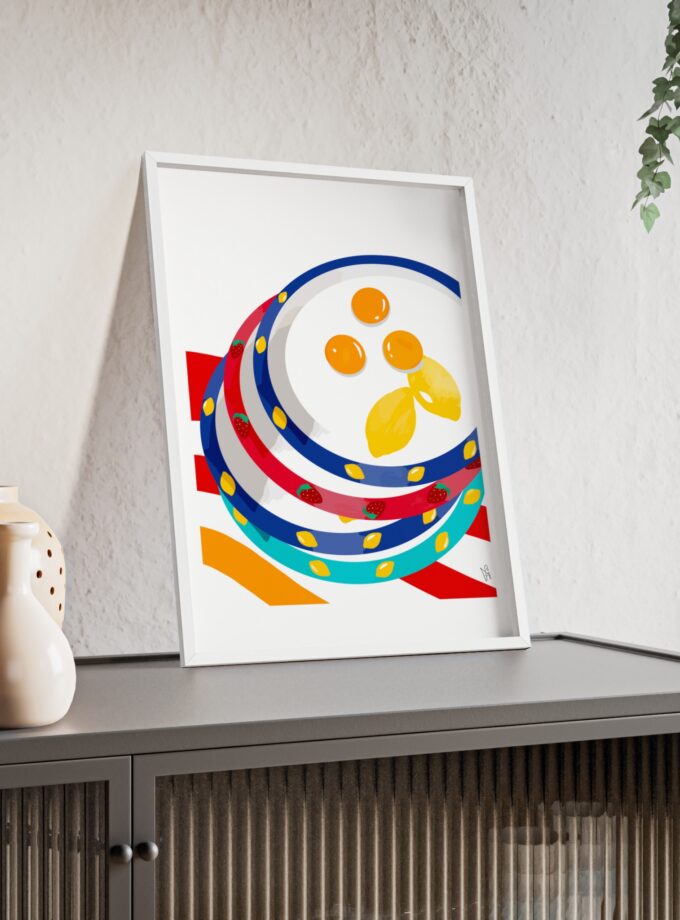 Three Yolks Poster, Framed