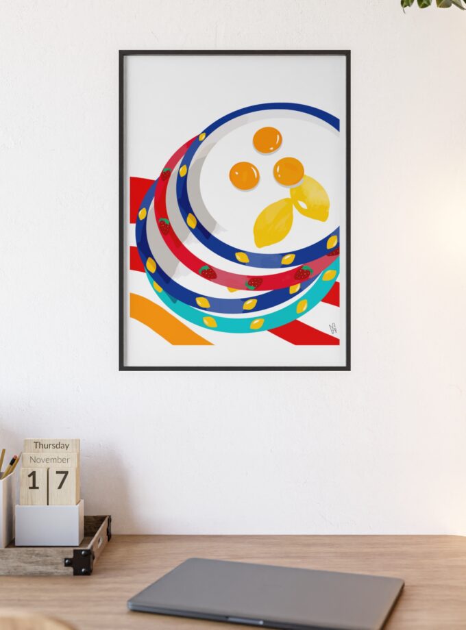 Three Yolks Poster, Framed