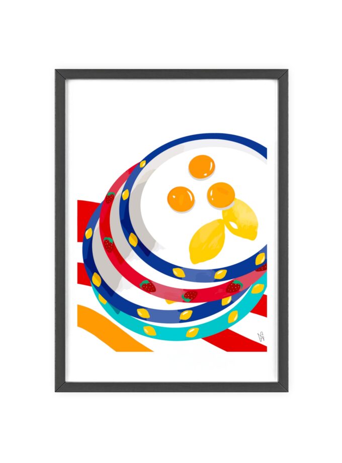 Three Yolks Poster, Framed