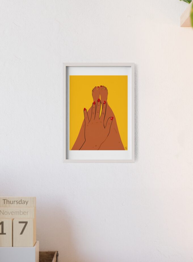 Sun On My Fingers Poster, Framed